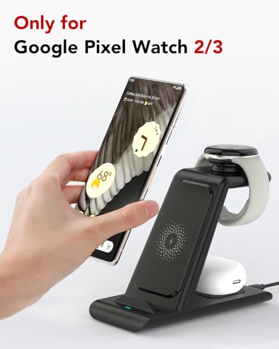 Image of Upgraded 3 in 1 Wireless Charger for Google Pixel Watch 3 /2, for Pixel 10 9 /Pro /Pro XL /Fold,Buds Pro 2 /Pro,Fitbit Versa 4 /3,Wireless Charging Station for Multiple Devices (Not for Google Watch 4 /1)
