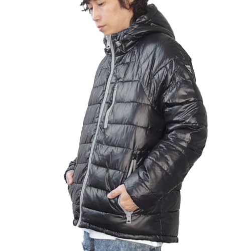 [�Q�X] ���� �W���P�b�g ���o�[�V�u�� �p�t�@�[ �W���P�b�g �t�[�h�t�� �u�����h ���S �A���J�W �����Y ���f�B�[�X [112AN400] L BLACK [���s�A���i]