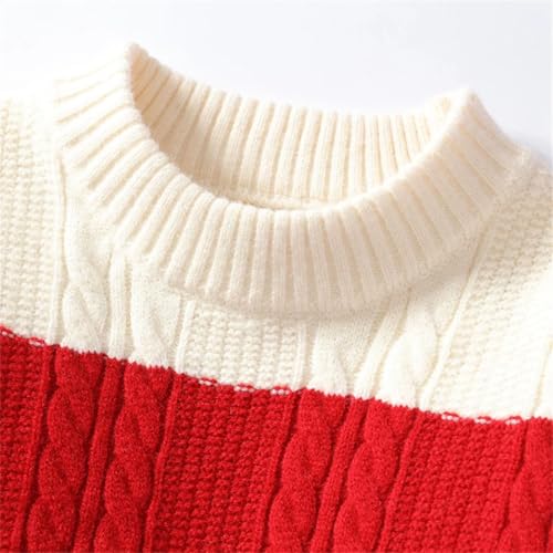 Men Harajuku Pullover Sweater Long Sleeve Patchwork Warm Crew Neck Casual Knit Jumper3