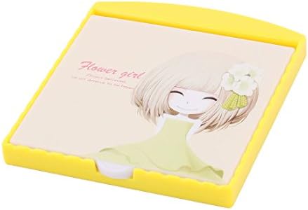 Ruilogod Girl Pattern Plastic Woman Home Folding Mini Makeup Cosmetic Mirror Comb 2 in 1 Yellow (id: c78 552 f0a 658 d69 image 3