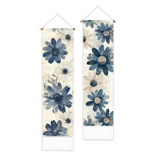 PLIGREAT Confezione da 2 arazzi da parete in stile retrò,