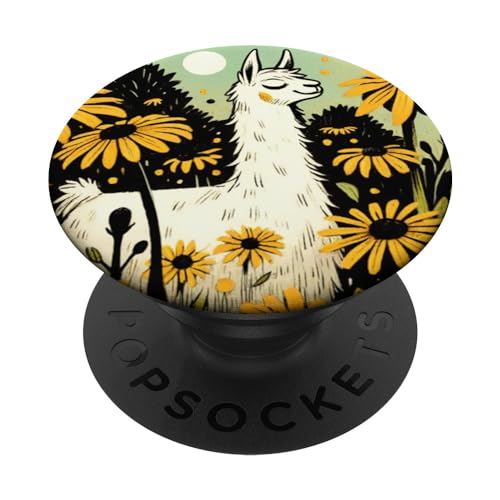 Llama design yellow and blue llamas PopSockets Standard PopGrip
