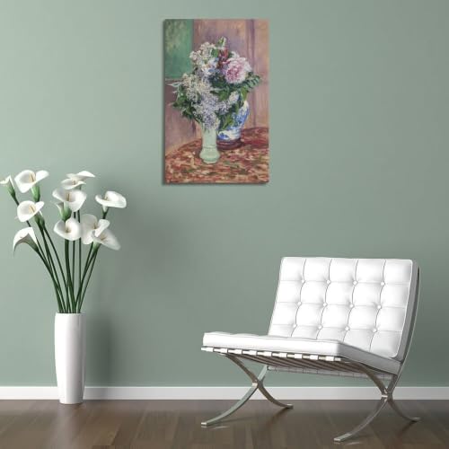 Impression sur toile Lilas et pivoines de Gustave Caillebotte 30x45 cm