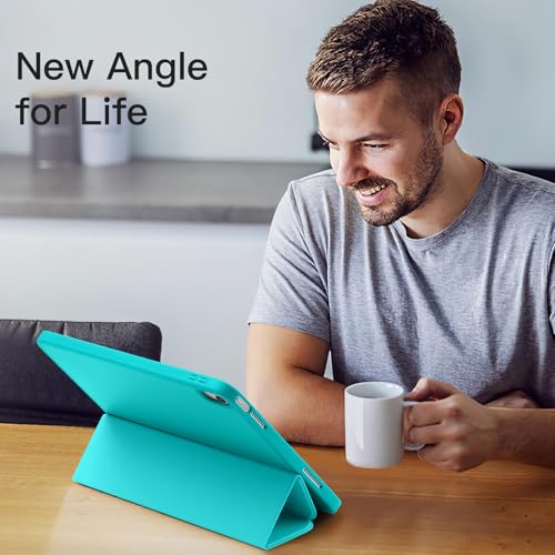 Image of Akkerds Compatible with iPad (A16) 11th Generation Case 11 Inch 2025, for iPad 10th Generation Case 10.9 Inch 2022 with Pencil Holder, Slim Trifold Stand Protective Cover with Soft TPU Back, Teal