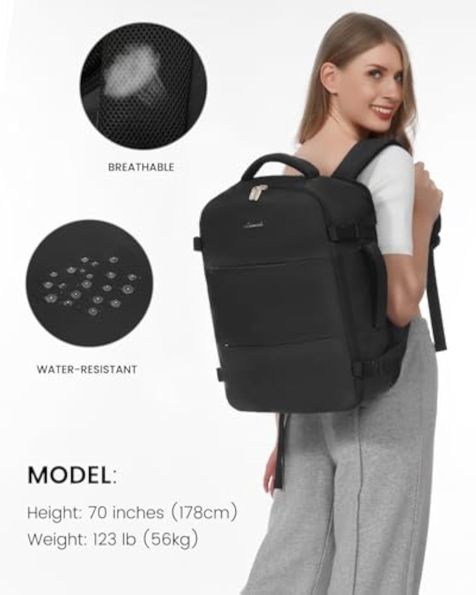 Women's Travel Backpack, Flight Approved Carry-On for Convenience