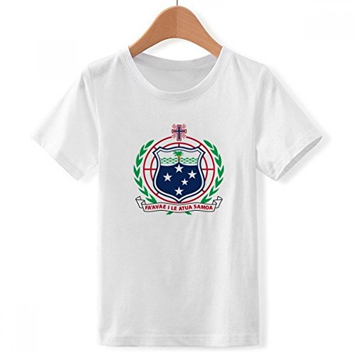 T-shirt Océanie Samoa Crew avec emblème national multicolore et col blanc XXL
