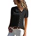 Produktbild TEBAISE 2019 Ausverkauf Frauen Büro Party offenen Kragen Elegante Formale Casual Revers Neck T-Shirt Damen Langarm Schnalle Bluse Tops Kurzarm Top Sommer Oberteile