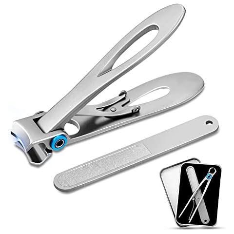 Large Nail Clippers for Thick Nails, Professional 0.63" Wide Jaw Opening Sharp Nail Cutter Heavy Duty Stainless Steel Fingernail & Toenail Clippers with Nail File for Men,Women,Elderly Cover