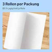 by Amazon Supersaugfähiges Küchentuch, 3-Lagig, 3 Rollen (1 Packung à 3 Stück), 80 Blatt Pro Rolle, FSC-Zertifiziert (Zuvor Presto!) – Ansicht 3