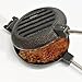 ROME Cast Iron Wilderness Burger Griller For Campfire and BBQ, Stainless Steel Rods and Wood Handles #1505