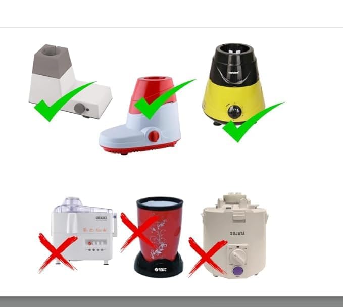 Image of mixer grinder 2 pc jar set||compatible with wide range of mixer grinders like preeti, cromptonn, baj-aj, sumeet etc ||400+1200ml jar set ||4 teeth high gradenylon coupler||nylon base