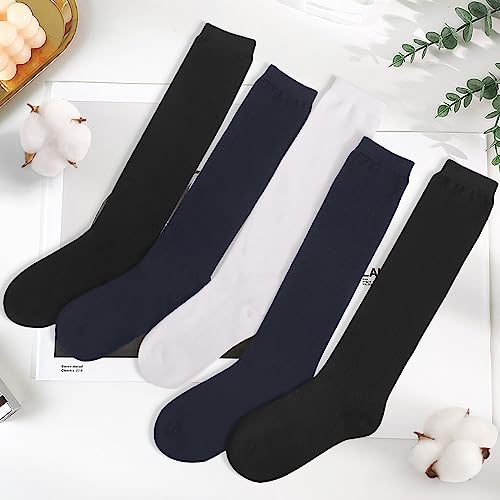 4 Pairs Knee High Socks for Girls Knit School Uniform Socks Seamless Toe Over The Knee Socks for Girls Boys Kids4