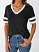 AUTOMET Women's Short Sleeve V Neck T Shirts Trendy Casual Spring Tops Summer Fashion Tees Basic Clothes Black XL