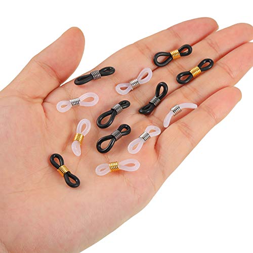 80 Pieces Eyeglass Chain Ends Adjustable Silicone End Connectors Anti-Slip Ends Retainer Eyeglass Strap Holder Ends For Sunglasses Chain, Sports Eyeglasses Strap, 8 Colors #TOP2