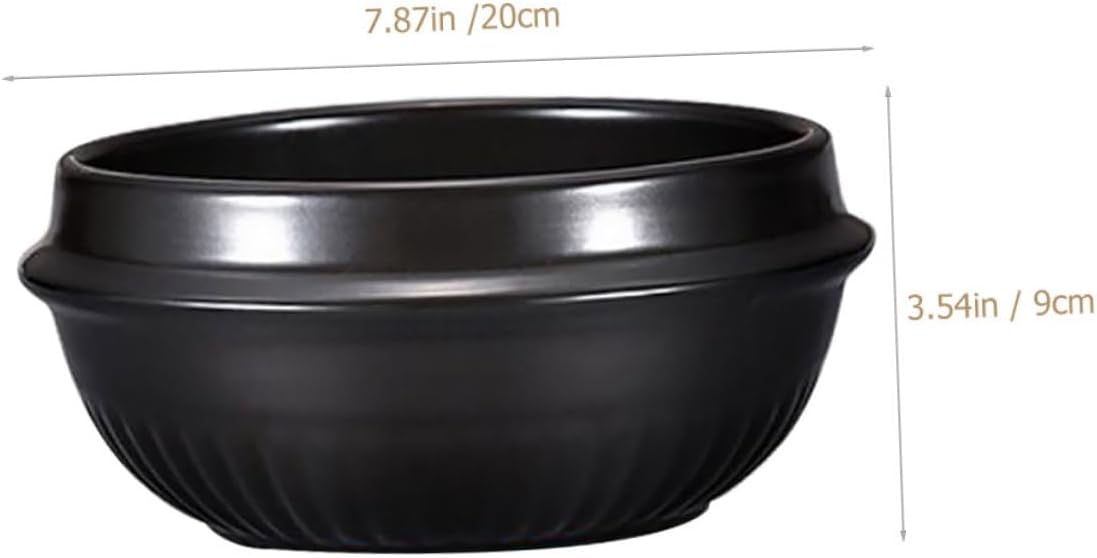 Luxshiny 1set Korean Clay Pot Bibimbap Stew Pot Lid Ceramic Casserole Removable Handle Non Stick Cookware Double Ears Tray