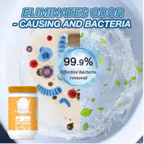 Image of Bubble Oxygen Foaming Agent | Active Oxygen Cleaning Powder with Powerful Foam | Deep Stain, Odor & Dirt Removal for Home Surfaces (Pack Of 2)