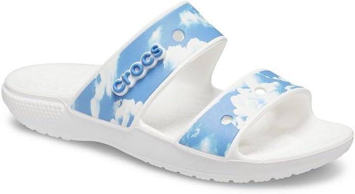Crocs Men's and Women's Classic Two-Strap Slide Sandals, White, 13 Women/11 Men