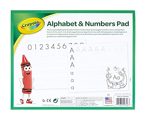 Crayola Alphabet Pad, Tracing Worksheets, 30 Pages, White, 10 X 8 Inches #TOP4