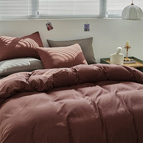 Clothknow Brick Red Comforter Set Full Solid Brick Red Bedding Comforter Set Full Simple Comforter Sets Solid Color Comforter Hotel Quality Luxury 3Pcs Bedding Sets #TOP4