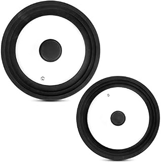 Universal Lids for Pots, Pans and Skillets (Set of 2) Silicone Smaller Lid