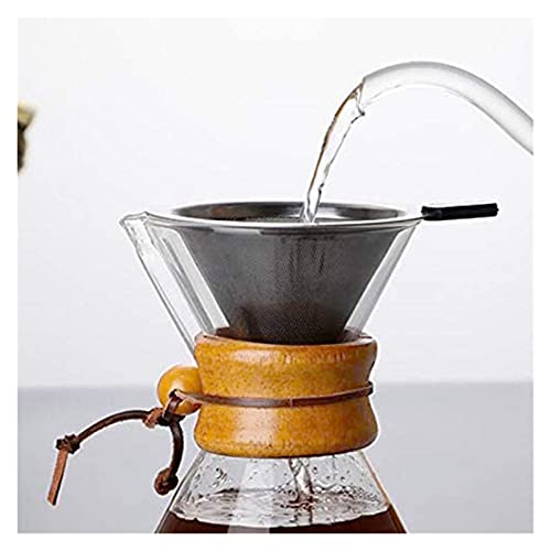 Foto von XIAOXIN Home Appliance Filter Kit ANZEIGE- Gießen Sie die Kaffeemaschine, 60 0ML Glaskaffeekanne & Kaffeebräubiger mit Edelstahlfilter, hoher Wärmebeständigkeit Dekanter Kleine Hausgeräte-Teile