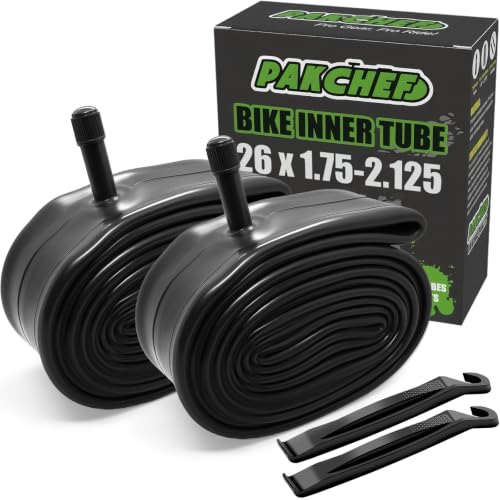 PAKCHEF Heavy Duty Bike Inner Tube 26 x 1.75, 1.95, 2.10, 2.125, Set of 2