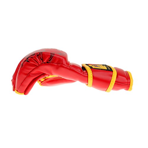 LEIPUPA 1 Par Meio Dedo Sanda Artes Marciais Punch Bag Training Sparring Luvas - Vermelho