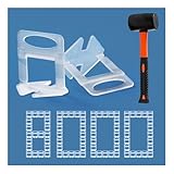 Sistema de nivelación de azulejos espaciadores de 1/8 pulgadas, espaciadores niveladores de azulejos para instalación profesional de azulejos de cerámica y piedra (8000