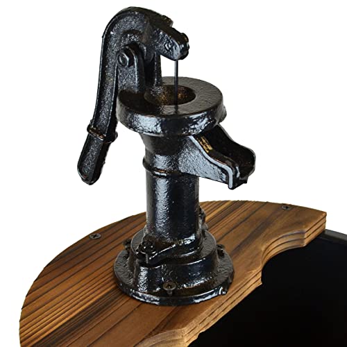 Wood Barrel with Pump Outdoor Water Fountain - Medium Garden Water Fountain