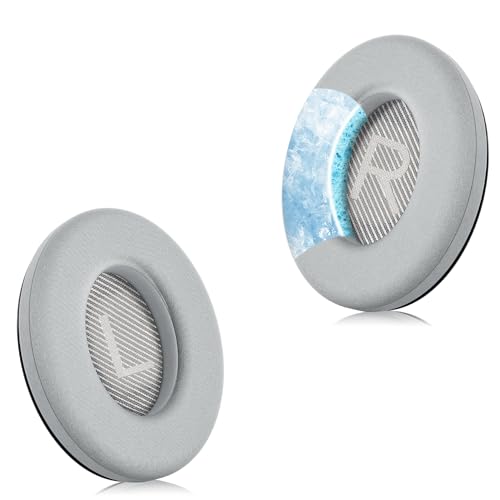Image of Full Cooling Gel Replacement Earpads for Bose QuietComfort QC35 Headphones Ear Pads Cushions with Breathable Ice Silk Fabric, High-Density Noise Cancelling Foam - Gray