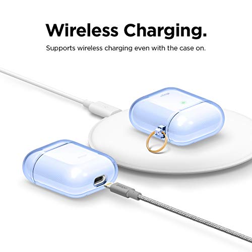 Elago Clear Airpods Case With Keychain Designed For Apple Airpods 1 & 2 (Aqua Blue) #TOP5