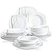 VEWEET Aviva Juegos de Vajillas 24 Piezas de Porcelana con 6 Cuencos de Cereales, 6 Platos, 6 Platos de Postre y 6 Platos Hondos para 6 Personas