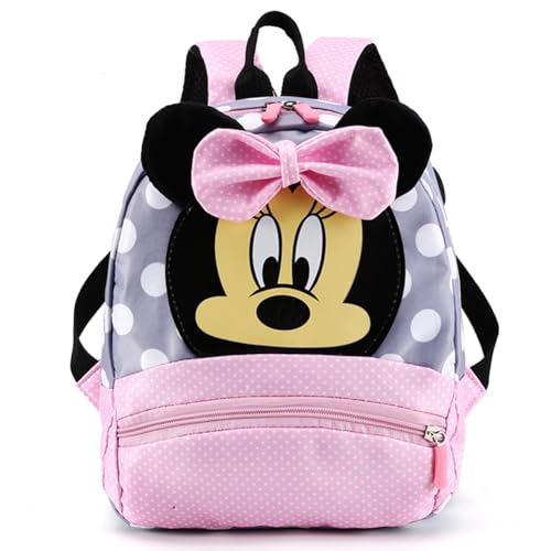 JXBBAAC Minniie Mochilas Infantiles, Minniie Mochila Escolar para Niños Dibujos 3D Estampado Mochila Bolsa Viaje Ligero Bolsa Mochila de Dibujos Animados para Niña Cumpleaños Regalo