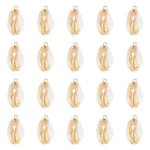 UNICRAFTALE 20 Stück Muschelanhänger Natürlicher Weißer Kauri Muschelanhänger Sommer Ozean Meer Anhänger Goldener Schmuckanhänger Für Die Herstellung von Halsketten Armbändern