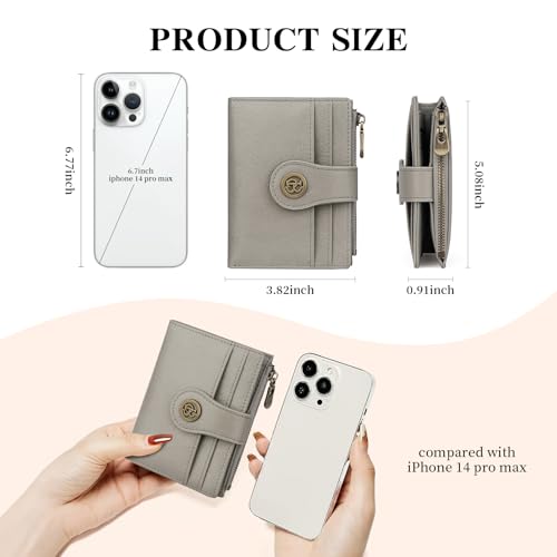 Image of Slim Leather Wallet Women,Small Compact Card Holder Wallet