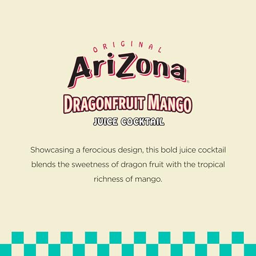 Image of AriZona Dragon Fruit Mango | Fruit Juice Cocktail | 22 Fl Oz (12 Pack)