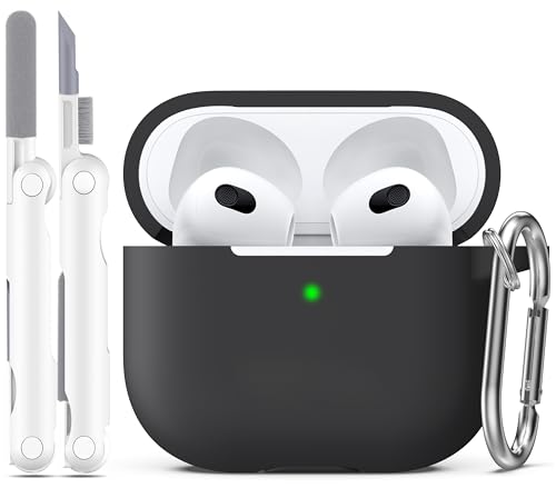 R-fun AirPods 3P[XJo[ N[i[LbgƃL[`F[t Apple AirPods 3 2021p\tgVRیP[X ubN
