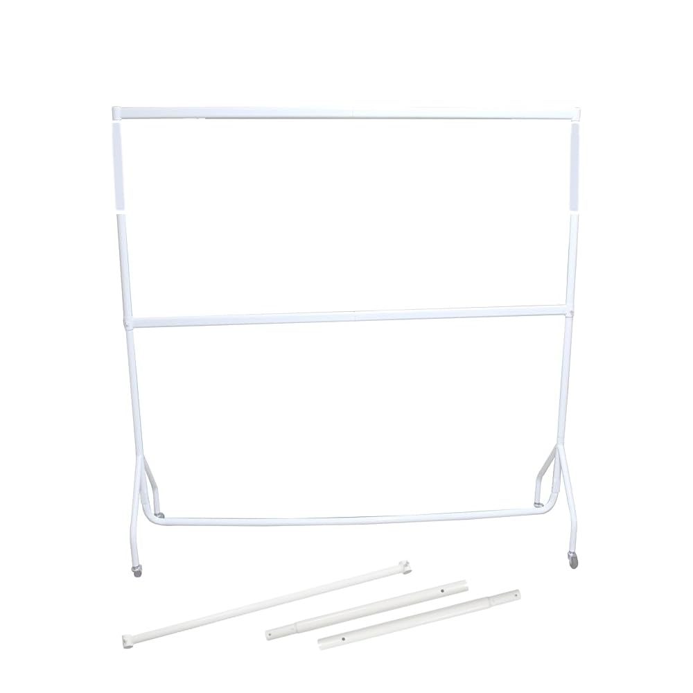 Display Guru Heavy Duty 4ft Feet Wide White Clothes Rail Garment Rail with Extensions and Centre Bar (4ft White Rail with 18 Inch Extension & 4ft Centre Bar)