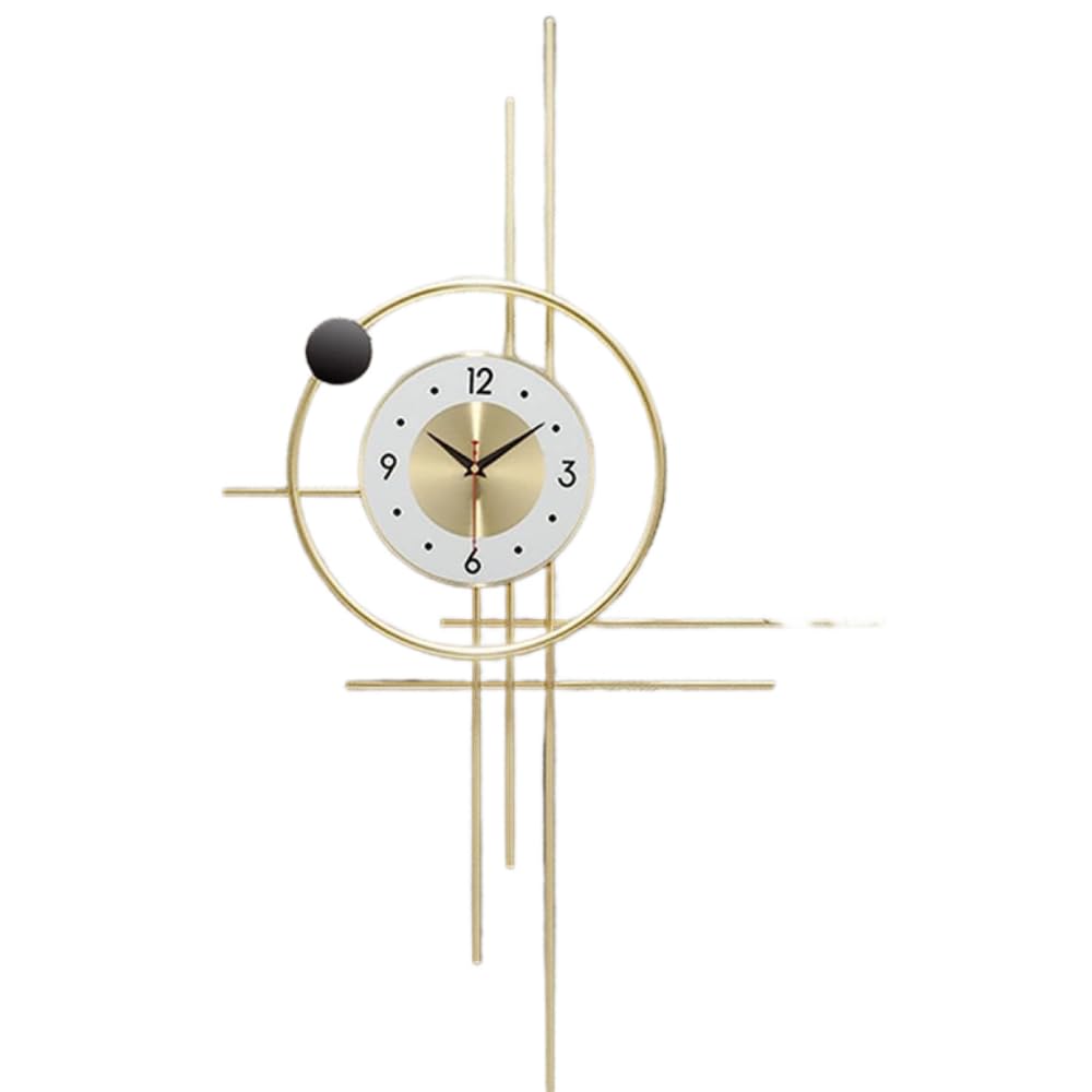 KRXSOBNV wall clock, 16x25INCH Metal Wall Clocks, Surrounded by Stars Design Silent Non Ticking Quartz Clock