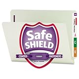 Smead 34705 One Inch Expansion Folder Two Fasteners End Tab Letter Gray Green 25/Box