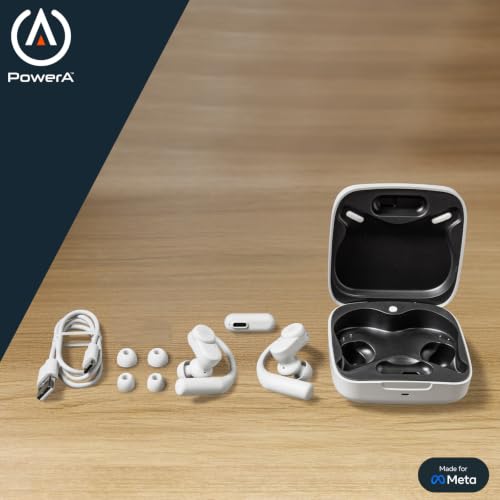 Image of PowerA Wireless Earbuds for Meta Quest 3 / 3S, Officially Licensed, Low-Latency Wireless, Bluetooth Compatible, 12 mm Drivers, 3 EQ Modes, Up to 10 Hours of Battery Life*, Charging Case