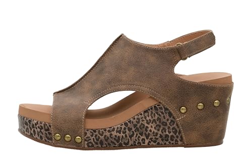 Image of Corkys Footwear Womens Carley Wedges, Featuring Corkys EVA Foam Cushioned Insoles, A 2.5 Inch Heel, Lightweight For All Day Wear, And Hook And Loop Closure