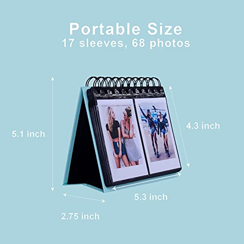 68 Pockets Mini Photo Album For Fujifilm Instax Mini 7S 8 8+ 9 25 26 50S 70 90/ Fujifilm Instax Sp 1/ Polaroid Pic-300P/ Polaroid Z2300/ Lg Pd 233/ Lg Pd 239/ Name Card (Blue) #TOP4
