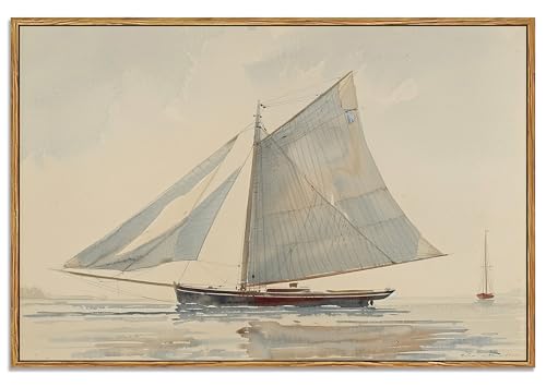 ARTZIO Ocean Framed Sailboat Canvas 12x16