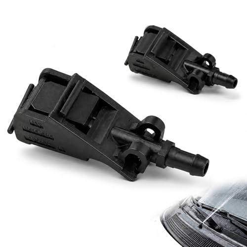 Image of Solvind 2Pcs Windscreen Washer Nozzles, Front Wiper Spray Jets Compatible with V-W Seat Sk-oda Vehicles, Replaces OE 6E0955985