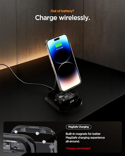 Image of Spigen for AirPods Pro 3 Case, Carabiner Included, MagSafe Compatible, Shock-Proof Cover, (Ultra Hybrid Mag Fit) - Zero One Black