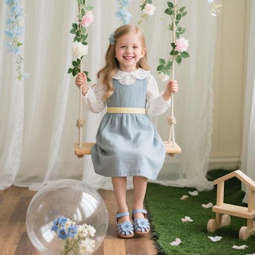 Image of Flaryzone Girls Sandals Closed Toe Summer Flats Dress Sandals Shoes Toddler /Little Kid