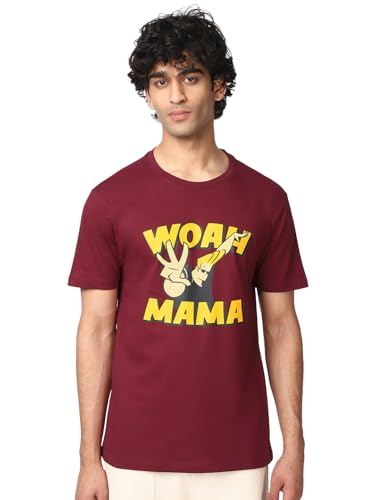 Image of Bewakoof X Cartoon Network Johnny bravo Men's Cotton Jersey Graphic Print Regular Fit Half Sleeve Round Neck T-Shirt | Tshirt for man | Tshirt for men cotton | Tshirts for men stylish | Casual Wear | Street Wear