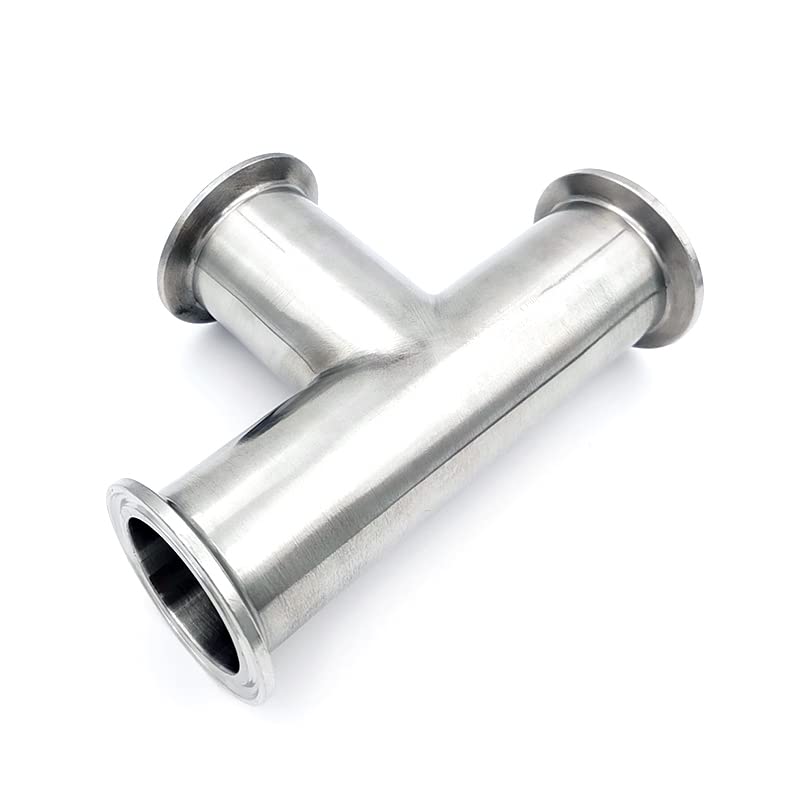 Té sanitaire à 3 voies en acier inoxydable SS304 de 19mm à 76mm avec virole pour triple pince