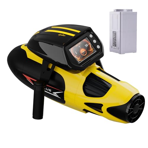 sublue Vapor Pump-Jet Underwater Scooter 3 Gear Speed 60 Minutes 6.21mph 46lbf for Free Diving Scuba Diving Snorkeling Recreational Toys for Yachts and Boats (Yellow+Extra Battery)